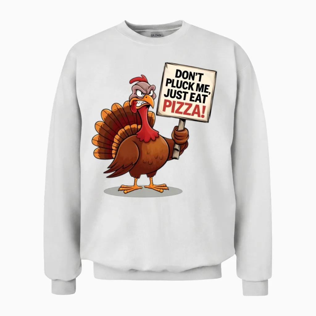 Thanksgiving Funny Thanksgiving Dont Pluck Unisex Sweatshirt in White