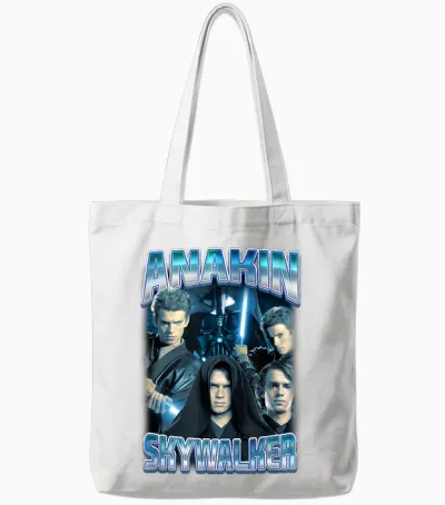 Star Wars Classic Anakin Skywalker Photo Collage Tote Bags - White