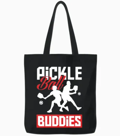Pickleball Buddies Funny Pickleball Gift Tote Bags - Black