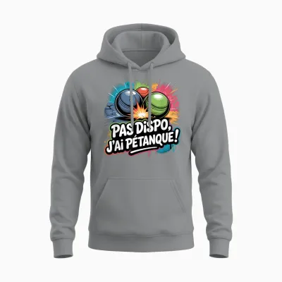 J’peux Pas J’ai Pétanque Humour Pétanque Boules Jeu Unisex Hoodie - Sport Grey