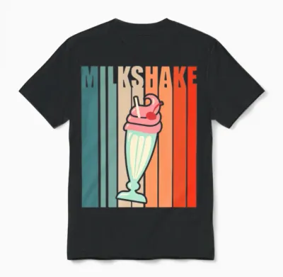 Milkshake Retro Colorful Unisex T-Shirt - Black