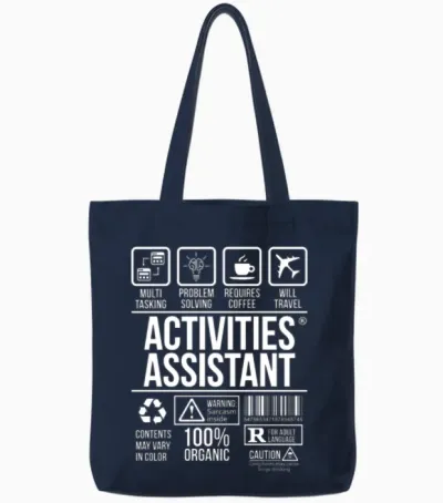 Activities Assistant T-Shirt | # Tsm Tote Bags - Navy