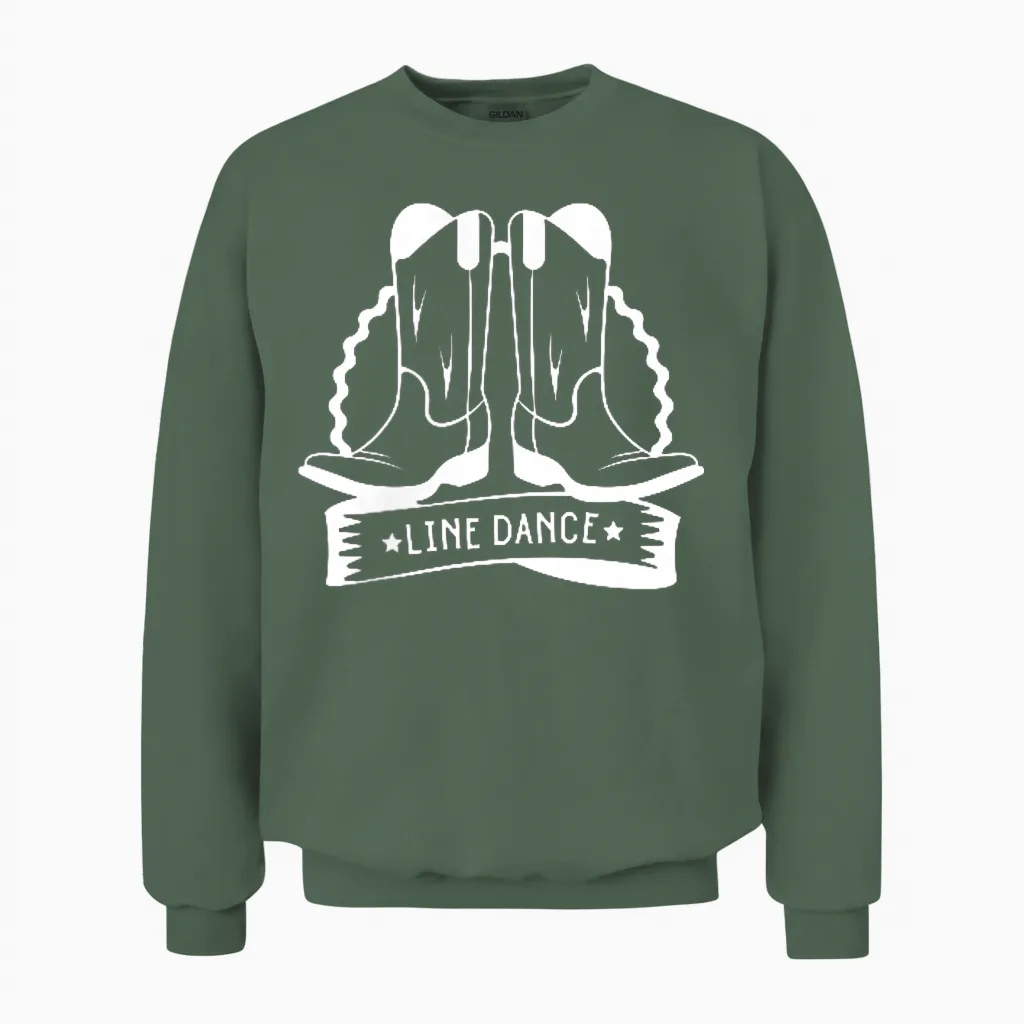 Leben Liebe Line Dance Cowgirl Country Tanzgruppe Linedance Unisex Sweatshirt in Military Green
