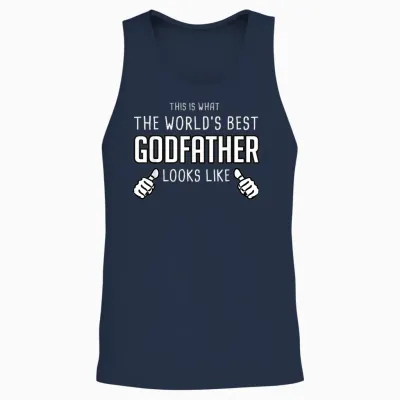 What the Worlds Best Godfather Looks Like - Godfather Unisex Tank Top - Navy