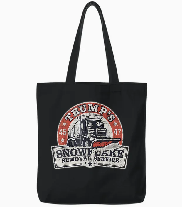 Trump's Snowflake Removal Service Funny Trump Tote Bags in Black