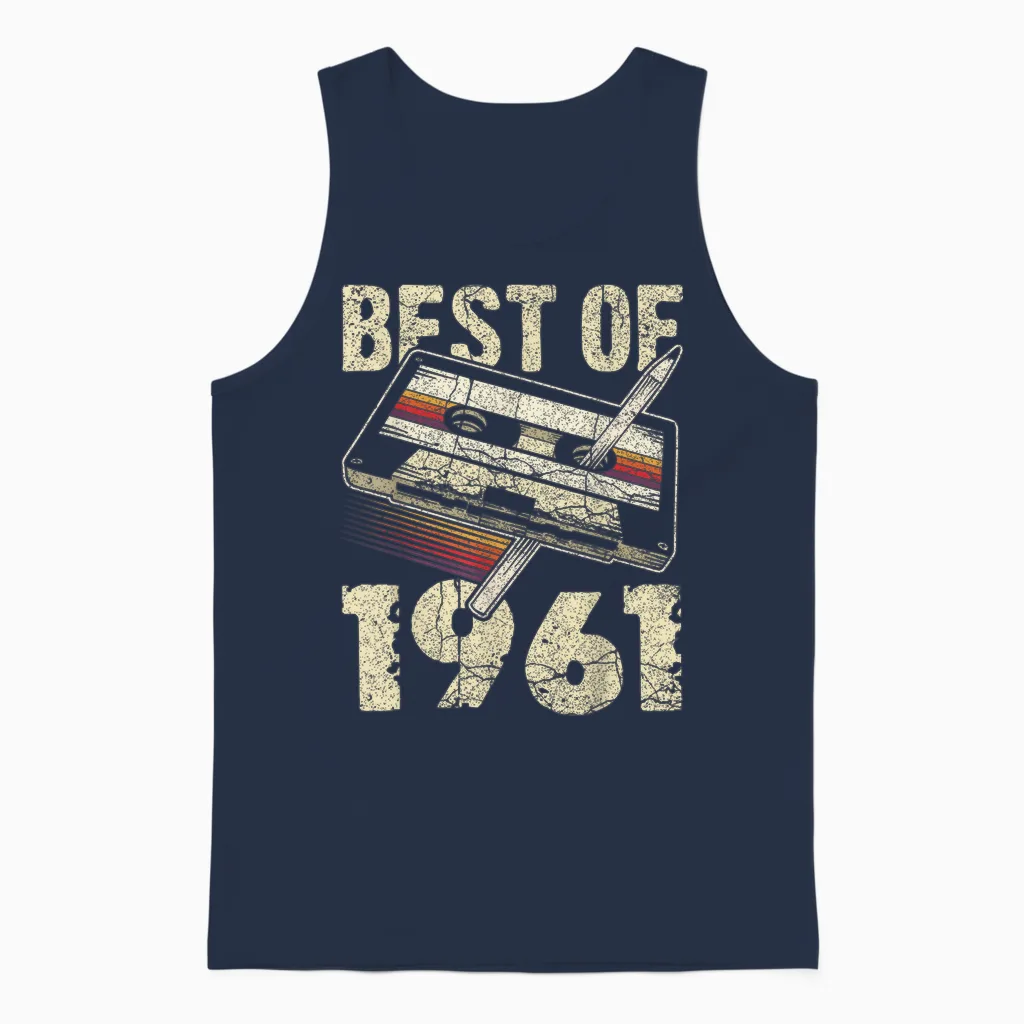 Best of 1961, Audio Kassette, 65. Geburtstag, 65 Jahre Alt Unisex Tank Top in Navy