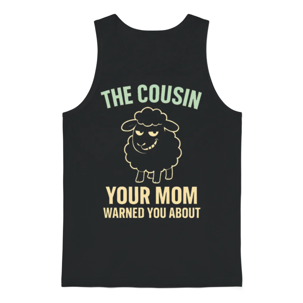Funny Black Sheep Cousin Quirky Family Outcast Unisex Tank Top - Black
