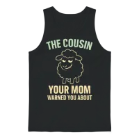 Funny Black Sheep Cousin Quirky Family Outcast Unisex Tank Top - Black – 1