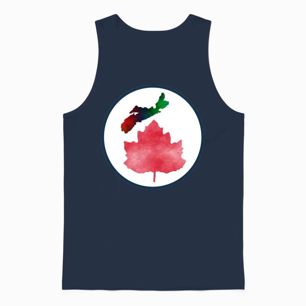 I Love Nova Scotia Canada Unisex Tank Top in Navy