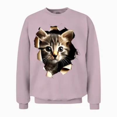 Cat Motif Art Cat Design House Cat Miau I Love Cat Unisex Sweatshirt - Light Pink