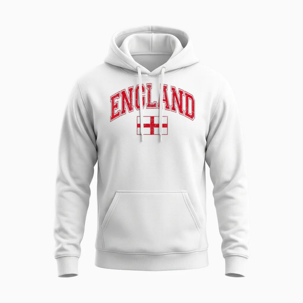 England Unisex Hoodie in White