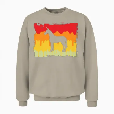 Horse Retro Unisex Sweatshirt - Sand