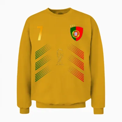 Portugal Flag Portugese Pride Lovers Retro Unisex Sweatshirt - Gold