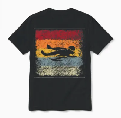 Swimming Retro Unisex T-Shirt - Black