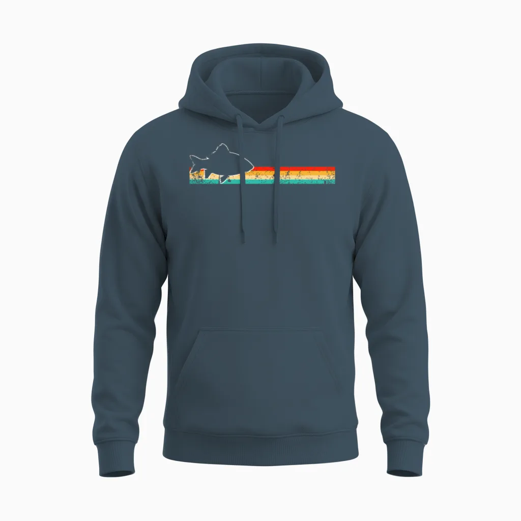 Fish Retro Unisex Hoodie in Dark Heather