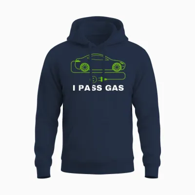 Funny I Pass Gas, Electric Car I Love Evs, Electric Vehicle Unisex Hoodie - Navy