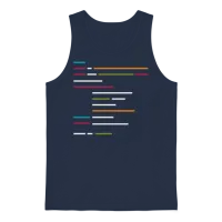Lines of Code on Dark Mode for Programming Lovers Unisex Tank Top - Navy – 1