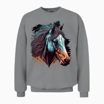 Horse Artwork Unisex Sweatshirt - Sport Grey