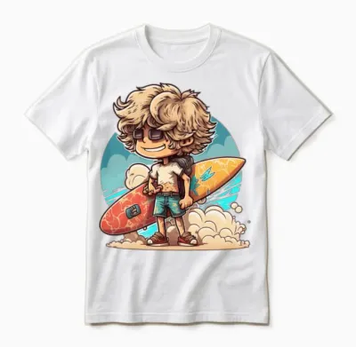 Surfer Summer Funny Unisex T-Shirt - White