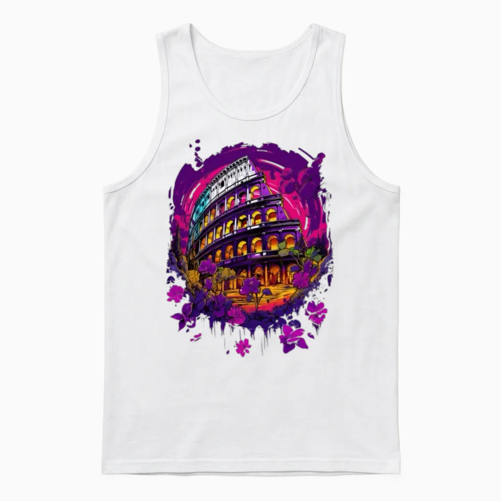 Roma Italy Colosseum T-Shirt β Celebrate Timeless Unisex Tank Top in White