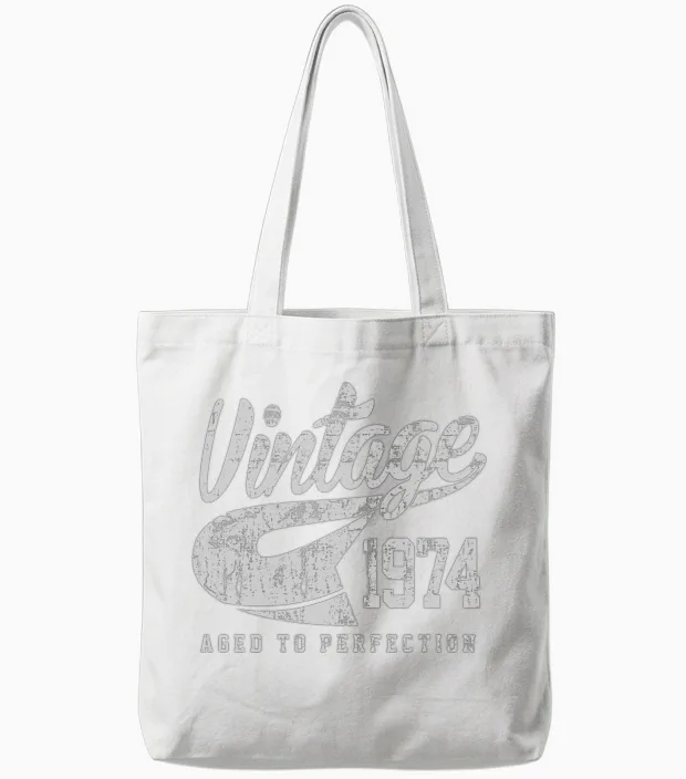 Vintage 1974 Tote Bags in White