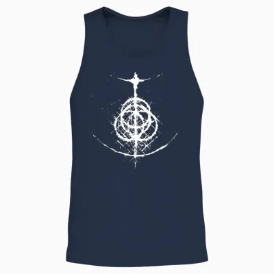 Elden Ring Logo Grunge Unisex Tank Top - Navy