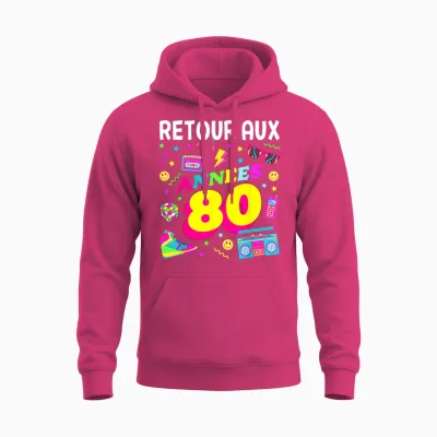 Party 80s Birthday Party 80s Retro Style T-Shirt, Black, S Unisex Hoodie - Heliconia