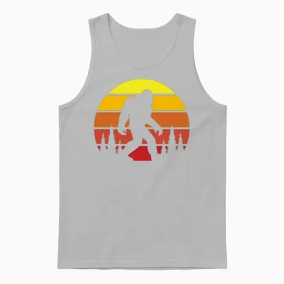 Retro Silhouette Sasquatch Bigfoot Unisex Tank Top - Ash