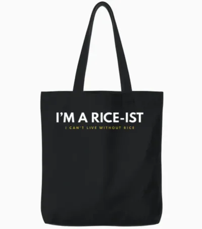 I'm a Rice-Ist Rice Funny Filipino T-Shirt Small Tote Bags - Black