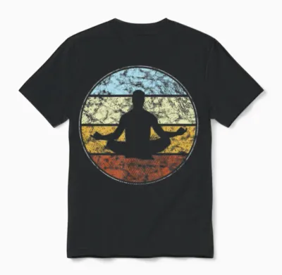 Meditation Retro Unisex T-Shirt - Black