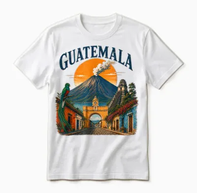 Guatemala Vulkan Quetzal Antigua Maya Ruinen Reisen Unisex T-Shirt - White