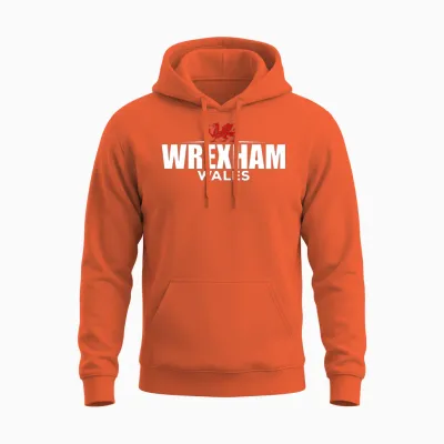 Wrexham S Retro Unisex Hoodie - Orange