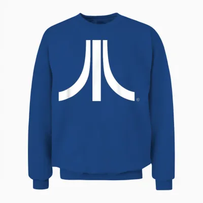 Atari White Logo Vintage 80s Gaming Retro Fun Style Unisex Sweatshirt - Royal