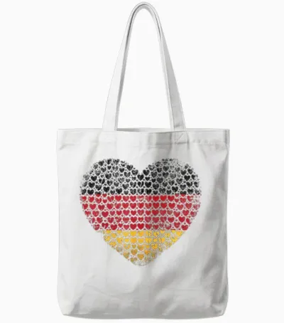 Deutschland Flaggenherz Aus Kleinen Herzen Schwarz Rot Gold Tote Bags - White