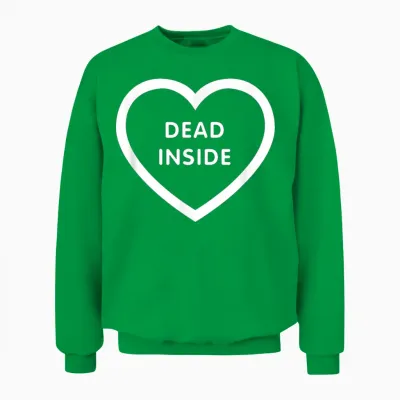 Dead Inside Goth, Darkwave, Heart, Gothic, T-Shirt, Black, S Unisex Sweatshirt - Irish Green