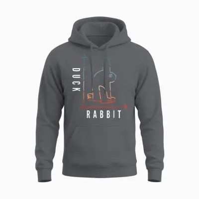 Duck Rabbit Graph Science Nerd Mathematik Geek Physik Philosoph Unisex Hoodie - Charcoal