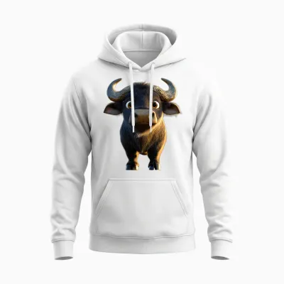 Buffle D'afrique Buffle Noir Des Savanes Afrique Buffles T-Shirt Haut De Gamme Unisex Hoodie - White