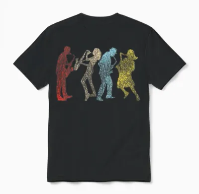 Saxophone Retro Vintage Unisex T-Shirt - Black