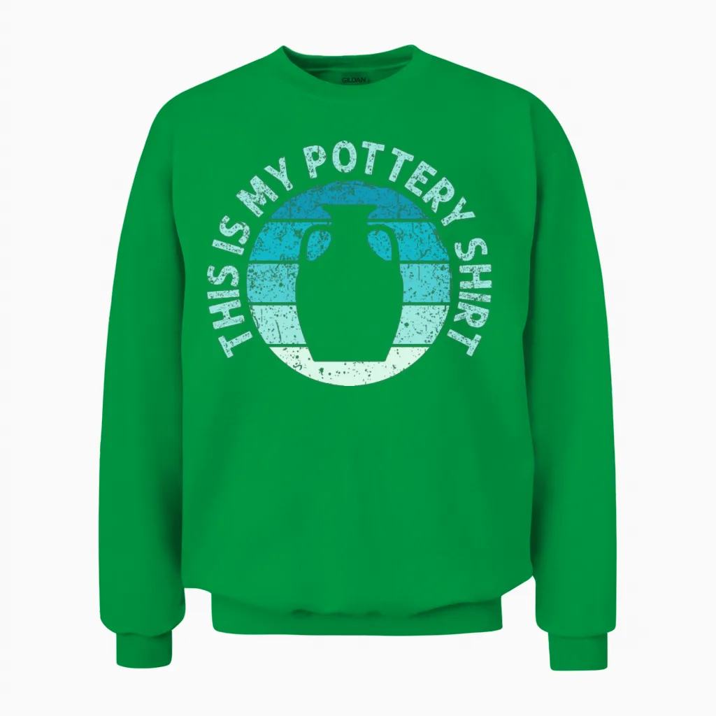 Pottery Funny Unisex Sweatshirt in Irish Green