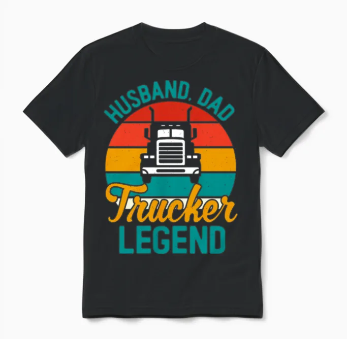 Retro Vintage Trucker Dad - Truckers Unisex T-Shirt in Black
