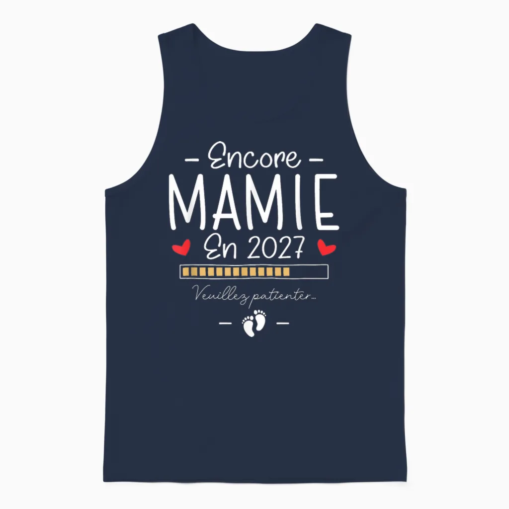Encore Mamie En 2027 - Annonce Grossesse Pour La 2ème Fois Unisex Tank Top in Navy