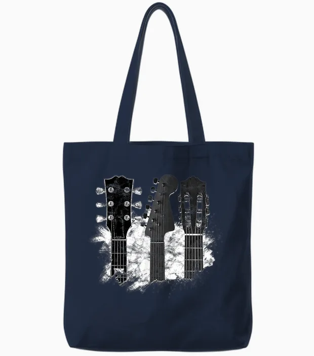 T-Shirt with German Text "guitarists" Tote Bags in Navy