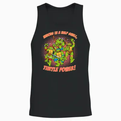 Heroes in a Half Shell, Turtle Power! Unisex Tank Top - Black
