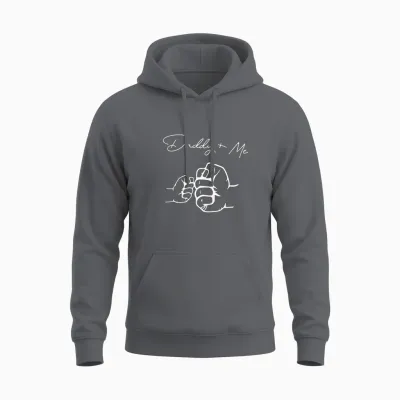 Fist Bump Dad and Me Design Unisex Hoodie - Charcoal