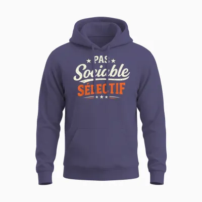 Men's Gift Humour Original Funny Not Sociable Selective Unisex Hoodie - Heather Sport Dark Navy