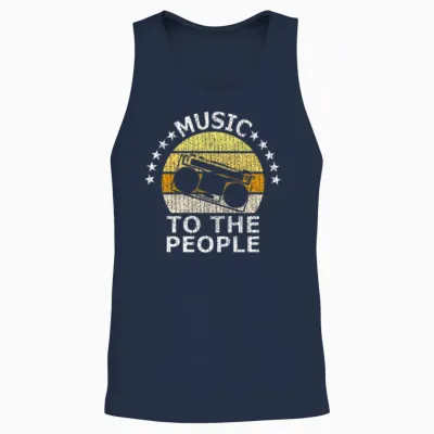 Music Festival Band Unisex Tank Top - Navy