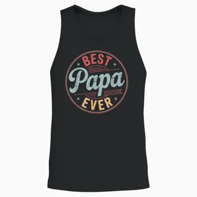 Funny Papa Art for Grandpa from Grandkids Father's Day Papa Unisex Tank Top - Black