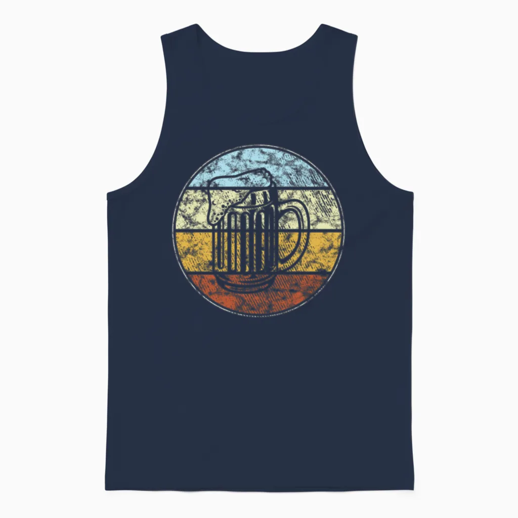 Beer Retro - Wine & Unisex Tank Top in Navy
