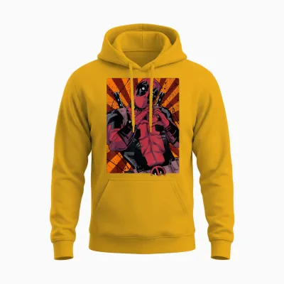 Marvel Deadpool Heart Hands Portrait T-Shirt Small Unisex Hoodie - Gold