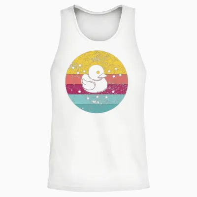 Bath Duck Retro Unisex Tank Top - White